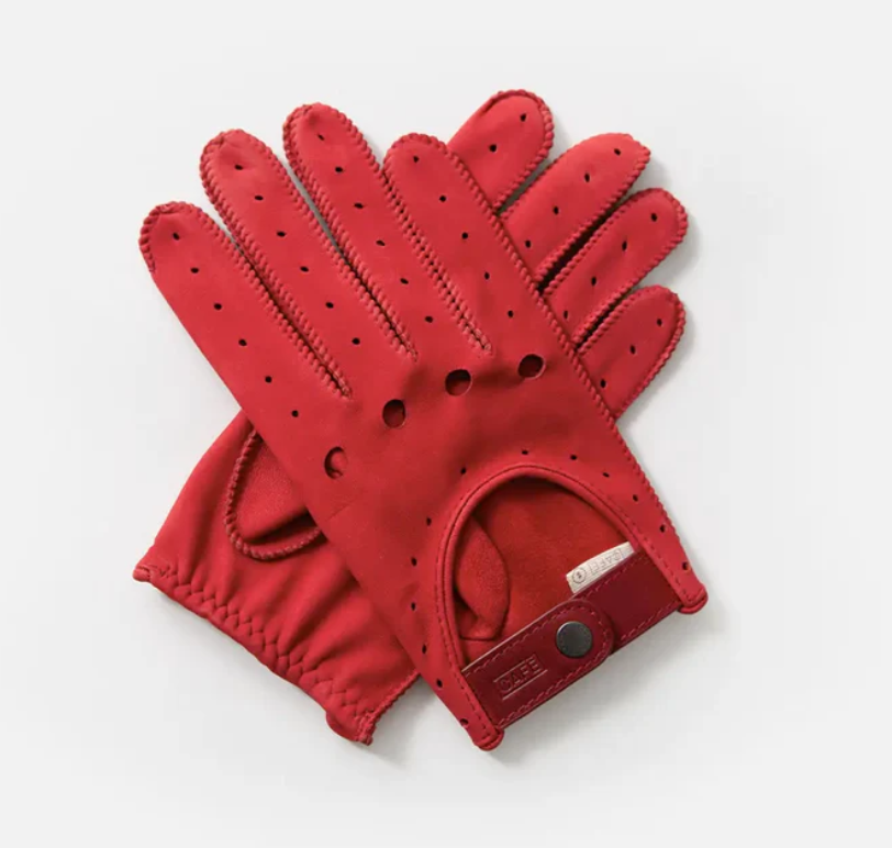 The Triton Driving Gloves Suede Red