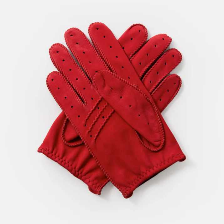 The Triton Driving Gloves Suede Red