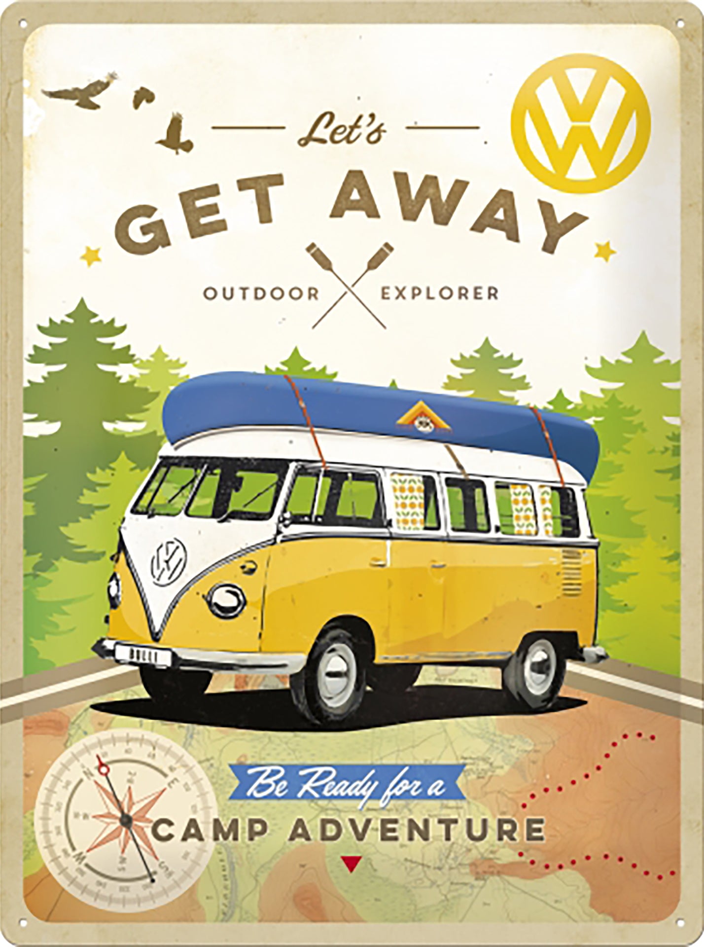Volkswagen Kombi Let's get Away Sign