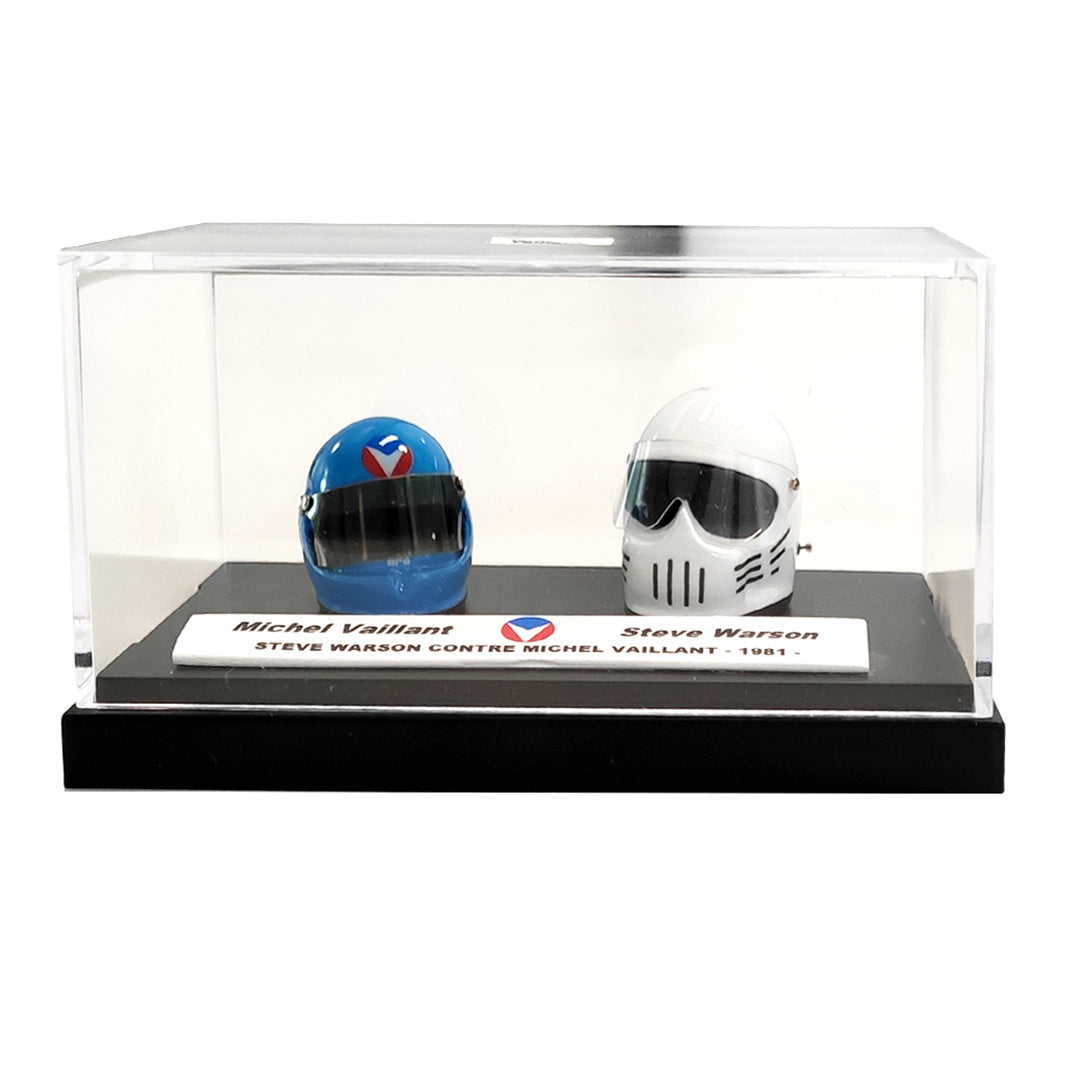 Michel Vaillant and Steve Warson Miniature Helmet Duo