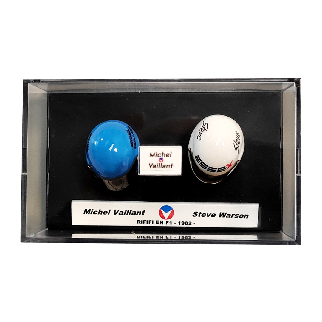 Michel Vaillant and Steve Warson Miniature Helmet Duo