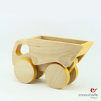 Wooden Push Toy Car, Toddler Birthday Gift Boy, Yellow Truck Toy, Push Toy for Toddlers