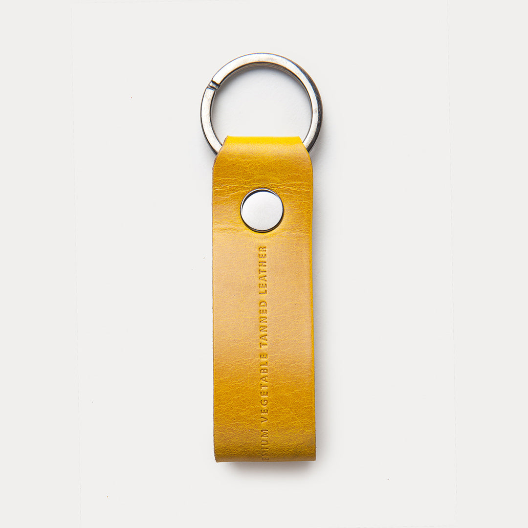 Leather Key Chain Spicy Mustard