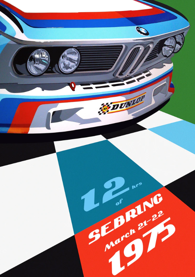 BPC (Bedroom Poster Collection) 1975 Sebring 12hr BMW 3.0 CSL M Sport