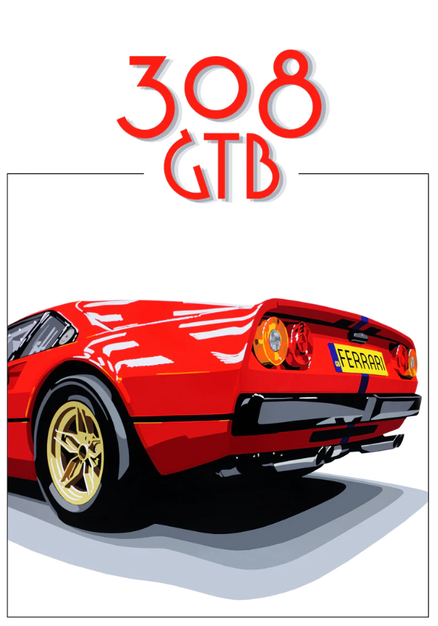 BPC (Bedroom Poster Collection) 1982 Ferrari 308 GTB Classic Car