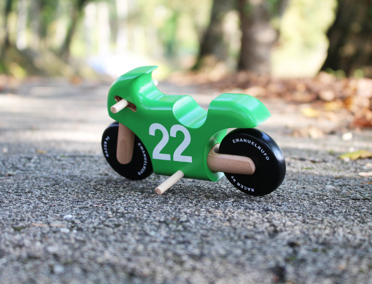 Green Wooden Toy Motorcycle Gift, Handmade Toy (Copy)