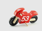 Racer wood toy motorcycle, handmade gift