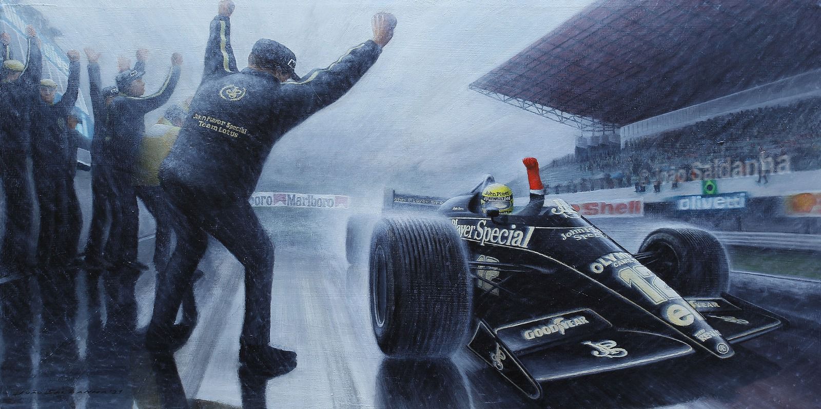 Ayrton Senna's first victory in  F1 (1985 Portuguese Grand Prix) - Limited Print