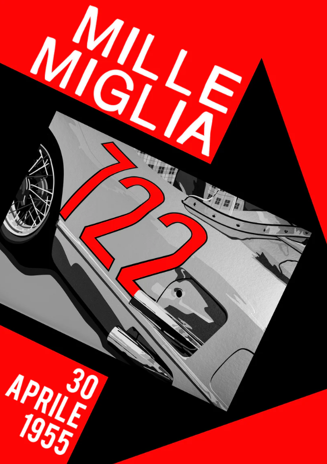 Stirling Moss 1955 Mercedes 722 Mille Miglia